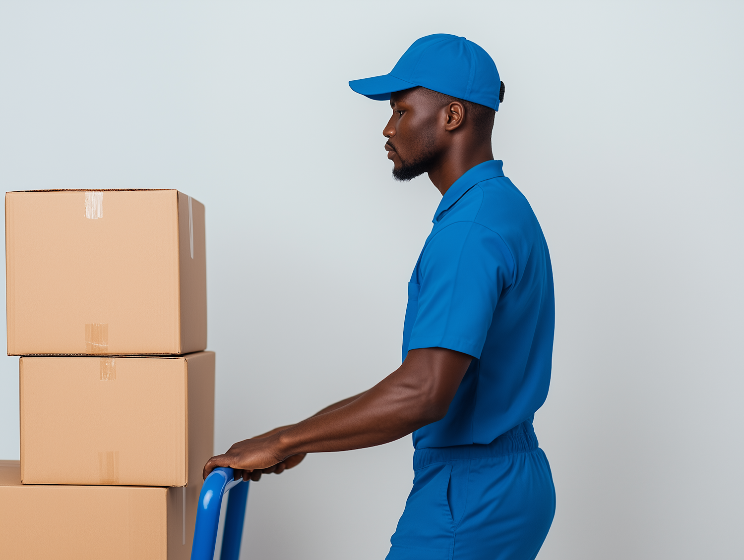 Sealed cartons being loaded for delivery to customers