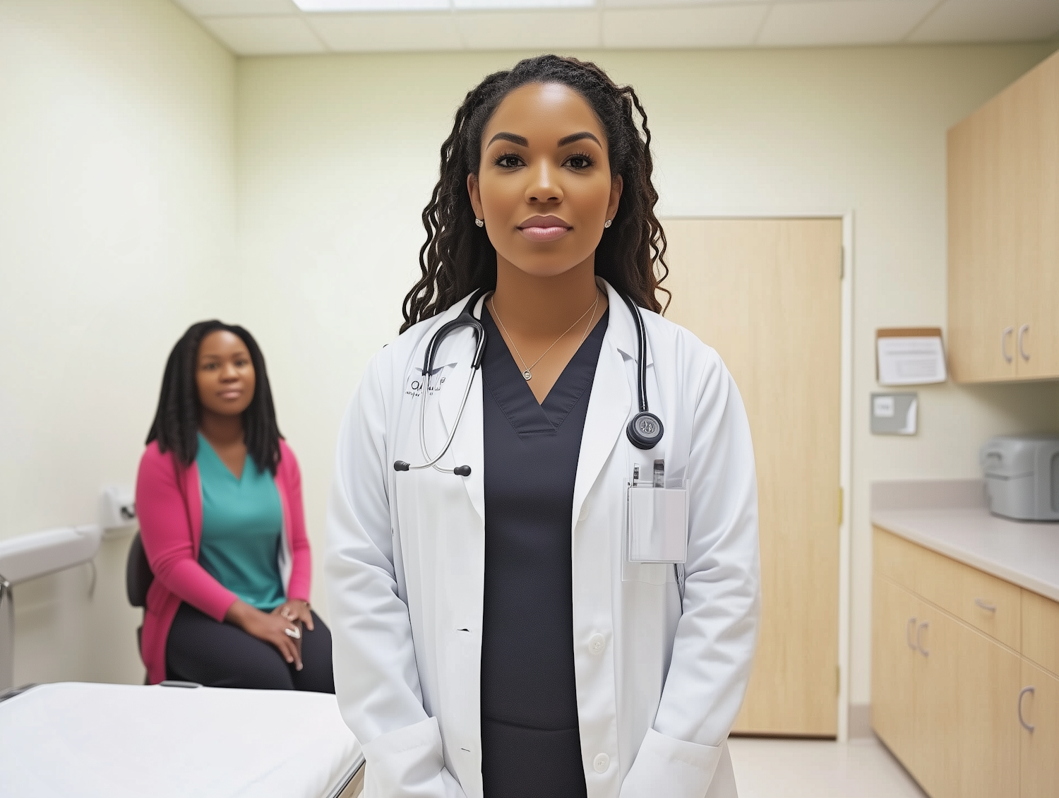 Health professionals reviewing supply requirements around a table